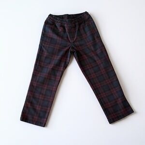 art class Navy Blue and Burgundy Plaid Kids Pants